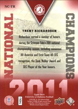 2012 Upper Deck University of Alabama - National Champions #NCTR Trent Richardson Back
