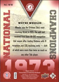 2012 Upper Deck University of Alabama - National Champions #NCWW Wayne Wheeler Back
