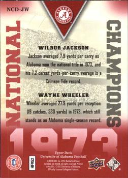 2012 Upper Deck University of Alabama - National Champions Dual #NCDJW Wayne Wheeler / Wilbur Jackson Back