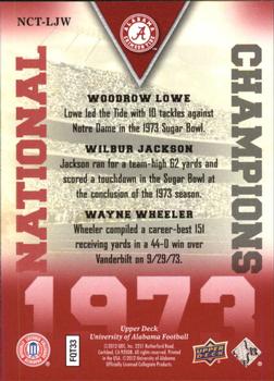2012 Upper Deck University of Alabama - National Champions Triple #NCTLJW Wayne Wheeler / Wilbur Jackson / Woodrow Lowe Back