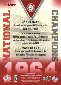 2012 Upper Deck University of Alabama - National Champions Triple #NCTNPC Ray Perkins / Paul Crane / Joe Namath Back