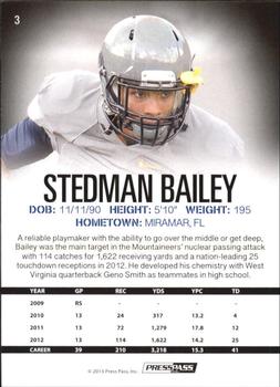 2013 Press Pass #3 Stedman Bailey Back