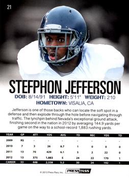 2013 Press Pass #21 Stefphon Jefferson Back