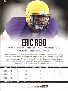 2013 Press Pass #37 Eric Reid Back