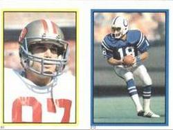 1984 Topps Stickers #62 / 212 Dwight Clark / Mike Pagel Front