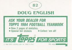 1984 Topps Stickers #82 Doug English Back