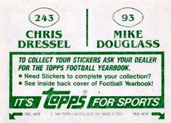 1984 Topps Stickers #93 / 243 Mike Douglass / Chris Dressel Back