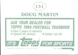 1984 Topps Stickers #131 Doug Martin Back
