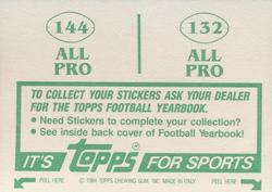 1984 Topps Stickers #132 / 144 Nolan Cromwell / Dan Marino Back