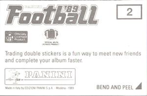 1989 Panini Stickers #2 SB XXIII Program Back