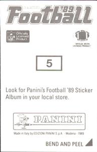 1989 Panini Stickers #5 Bill Fralic Back