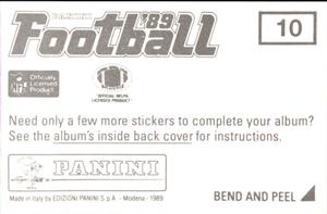 1989 Panini Stickers #10 Atlanta Falcons Helmet Back