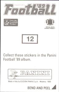 1989 Panini Stickers #12 Chris Miller Back