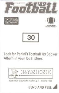 1989 Panini Stickers #30 Dan Hampton Back