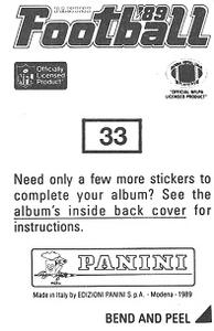 1989 Panini Stickers #33 Herschel Walker Back