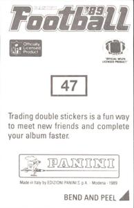 1989 Panini Stickers #47 Jim Arnold Back