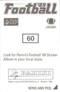 1989 Panini Stickers #60 Tim Harris Back