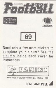 1989 Panini Stickers #69 Sterling Sharpe Back