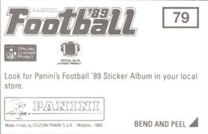 1989 Panini Stickers #79 Los Angeles Rams Helmet Back