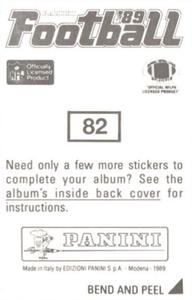 1989 Panini Stickers #82 Tom Newberry Back