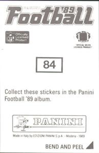 1989 Panini Stickers #84 Greg Bell Back