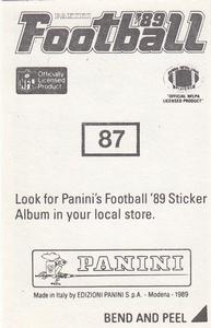 1989 Panini Stickers #87 Steve Jordan Back