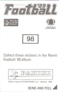 1989 Panini Stickers #98 Keith Millard Back