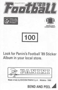 1989 Panini Stickers #100 Morten Andersen Back