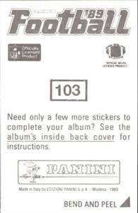 1989 Panini Stickers #103 Sam Mills Back
