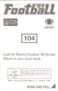 1989 Panini Stickers #104 Vaughan Johnson Back