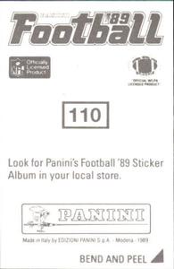 1989 Panini Stickers #110 Eric Martin Back