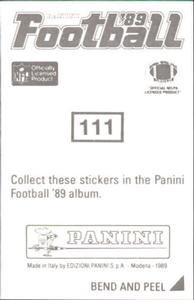 1989 Panini Stickers #111 Dalton Hilliard Back