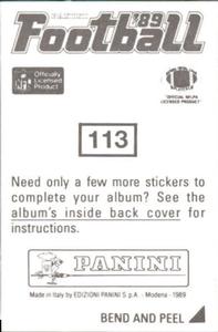 1989 Panini Stickers #113 Rickey Jackson Back