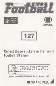 1989 Panini Stickers #127 Jim Burt Back