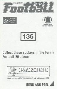1989 Panini Stickers #136 Randall Cunningham Back