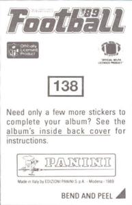 1989 Panini Stickers #138 Keith Byars Back