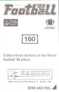 1989 Panini Stickers #160 Jeff Fuller Back