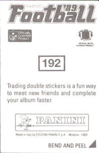 1989 Panini Stickers #192 Kelvin Bryant Back