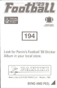 1989 Panini Stickers #194 Alvin Walton Back