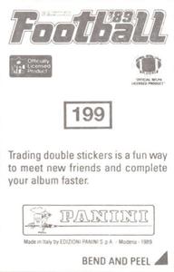 1989 Panini Stickers #199 Scott Case Back
