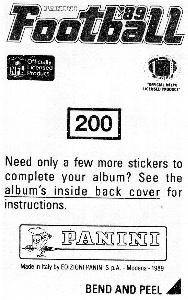 1989 Panini Stickers #200 Herschel Walker Back