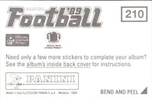 1989 Panini Stickers #210 Carl Lee / Frank Minnifield Back