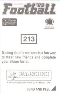 1989 Panini Stickers #213 Mike Singletary Back