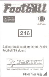 1989 Panini Stickers #216 Boomer Esiason Back