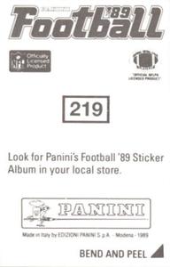 1989 Panini Stickers #219 Cornelius Bennett Back