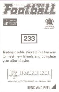 1989 Panini Stickers #233 Boomer Esiason Back