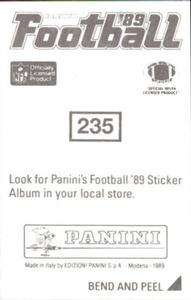 1989 Panini Stickers #235 Eric Thomas Back