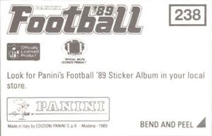 1989 Panini Stickers #238 Cincinnati Bengals Helmet Back