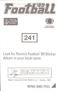 1989 Panini Stickers #241 Carl Zander Back