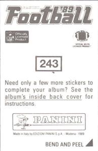 1989 Panini Stickers #243 Max Montoya Back